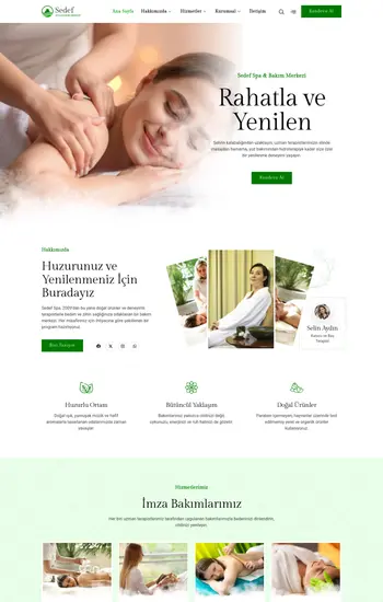 Spa Merkezi hazır web sitesi tasarımı