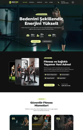 Spor Salonu hazır web sitesi tasarımı