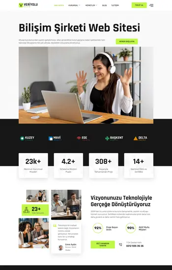 Teknoloji hazır web sitesi tasarımı