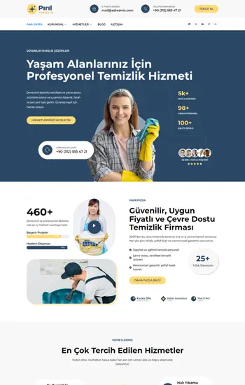 Temizlik Şirketi hazır web sitesi tasarımı