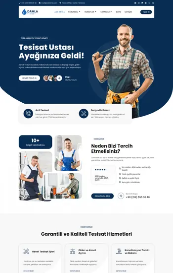 Tesisatçı hazır web sitesi tasarımı