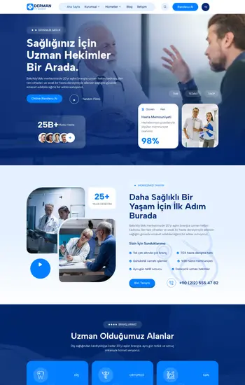 Poliklinik hazır web sitesi tasarımı