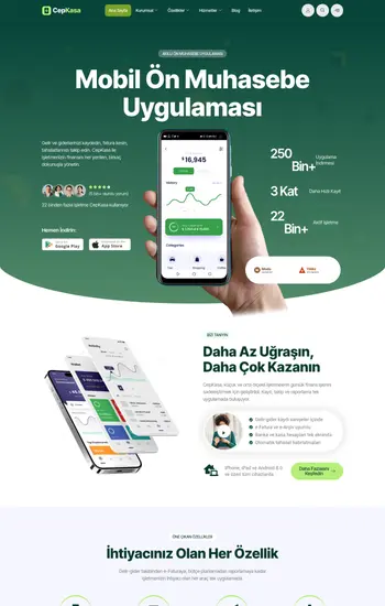 Uygulama Vitrini hazır web sitesi tasarımı