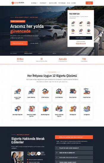 Sigorta Acentesi 3 hazır web sitesi tasarımı
