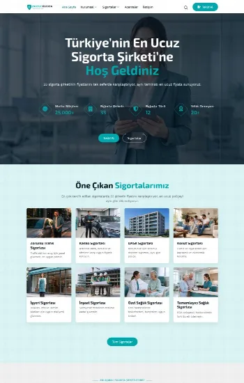 Sigorta Acentesi 4 hazır web sitesi tasarımı
