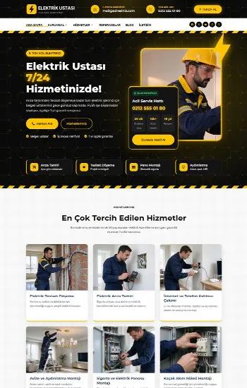 Elektrik Ustası hazır web sitesi tasarımı